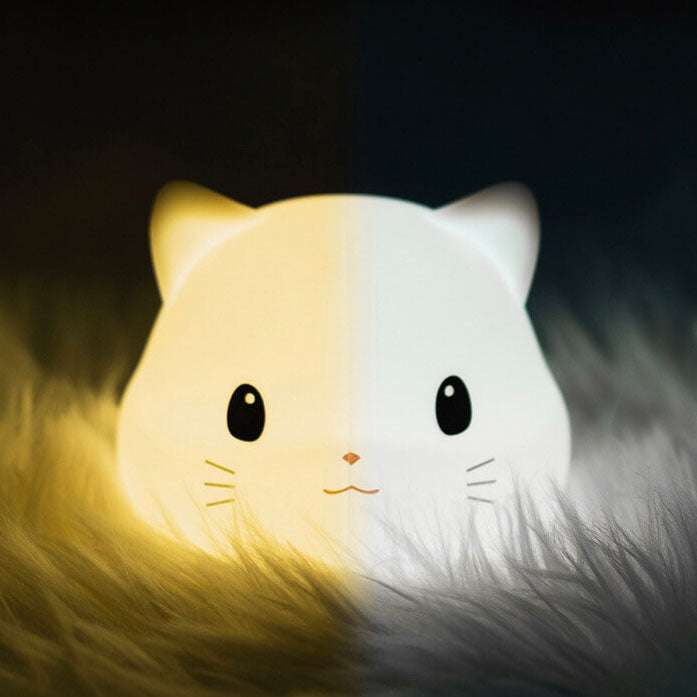 GlowKitty LED Nachtlicht | Kreative Silikon-Katzenlampe | USB-Aufladung & Timer | Kinderzimmer & Stimmungslicht