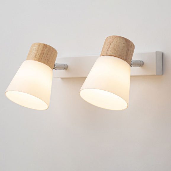LightHorn Minimalistisches Holz Eisen Glas Wandleuchte | 1/2 Lichter | Modernes Design