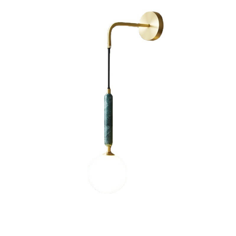 Marbelis Sphere LED Wandleuchte | Moderner Luxus | Marmor-Arm & Kugelschirm | Dekorative Beleuchtung