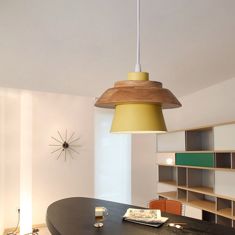LunaDisc Moderne Pendelleuchte | Minimalistisches Design | Holz & Metall | Wohnraumbeleuchtung