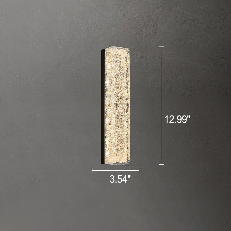 BrassaLume Aura LED Wandleuchte | Messing & Klarharz | Luxuriöse Rechteckige Wandlampe | Energieeffizient