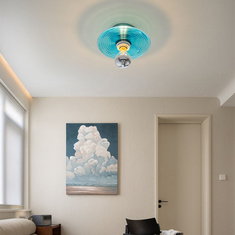 WaveNova Art Deco Wandleuchte | Runde Glasoptik | Modernes Design | Stimmungsvolle Beleuchtung für Schlafzimmer