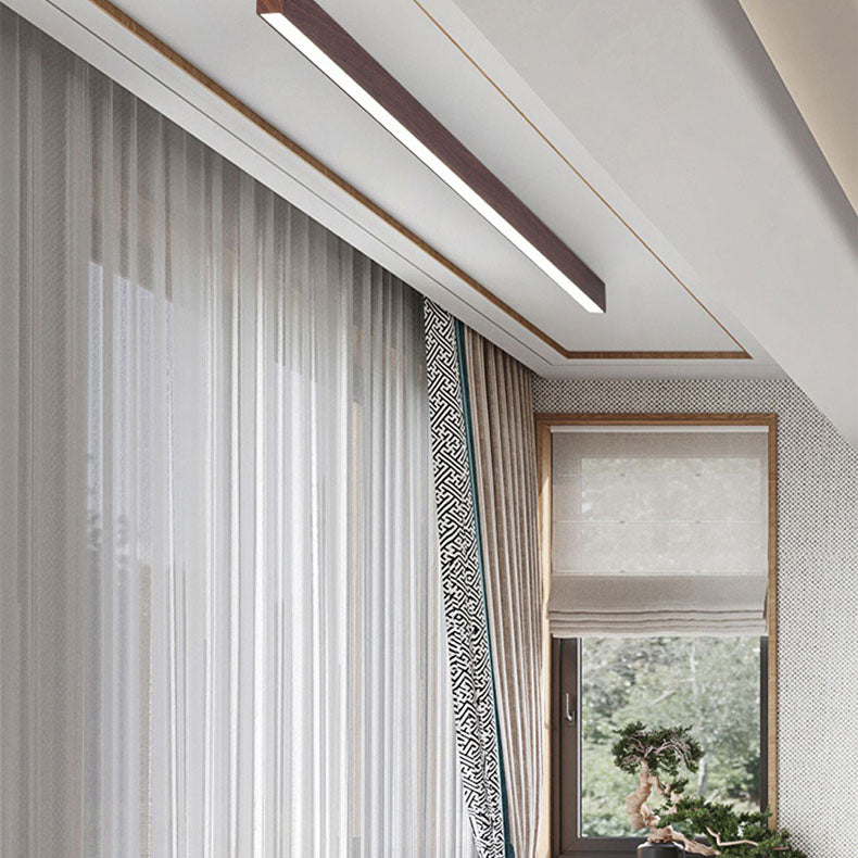 LumiGrain Minimalist LED Deckenleuchte mit Holzoptik | Aluminiumstreifen | Warmes, neutrales & weißes Licht | Moderner Stil