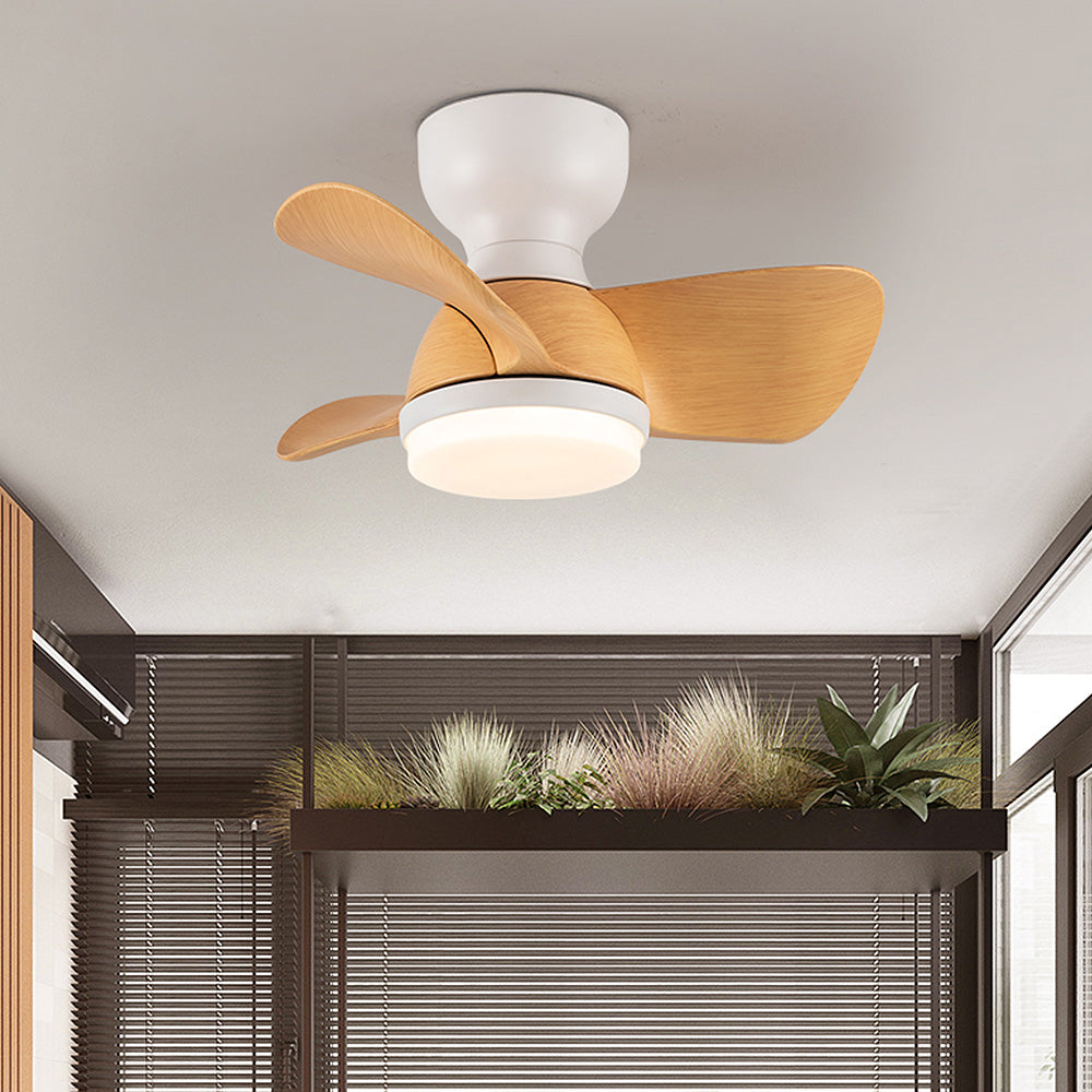 FantasiaWind Wooden LED Ceiling Fan | Modern Design | Schlafzimmer Ventilator mit LED-Licht | Deckenventilator mit Fernbedienung