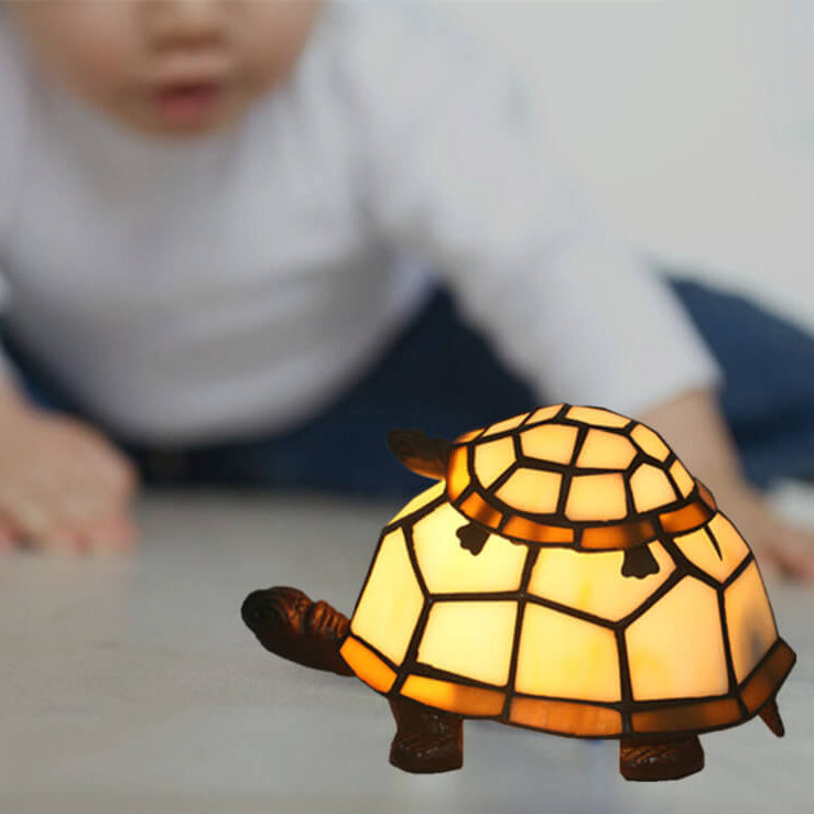 TurtleGlow Tiffany-Stil Schildkrötenlampe | Handgefertigte Glas-Tischleuchte | Stimmungslicht | Nachtlicht | Dekoratives Wohnaccessoire