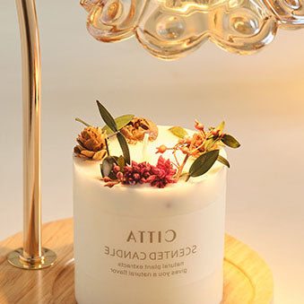 ValoraGlow Tischlampe | Modernes Holzdesign | Maiglöckchen-Stil | 1-flammig & Dimmbar