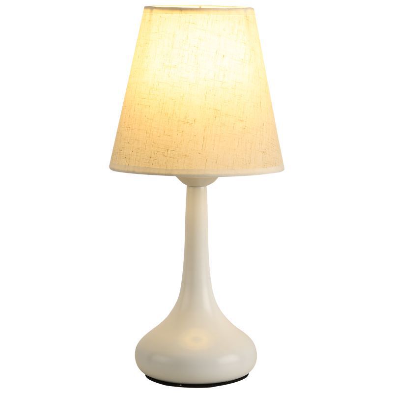 NoctaLoom Nordic Tischlampe | Vintage Design | Stoffschirm & Eisenbasis | Touch-Schalter