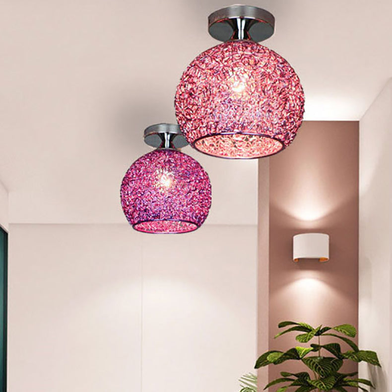 WeaveSphere Deckenleuchte | Skandinavisches Design | Geflochtene Kugel | 1-Licht | Perfekt für Flure und Wohnräume