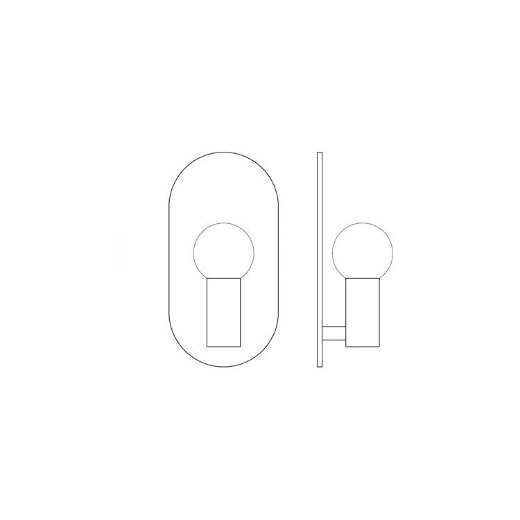 Brassova Wandleuchte | Nordic Design | Messing Oval Ball | 1-flammige Beleuchtung für Schlafzimmer