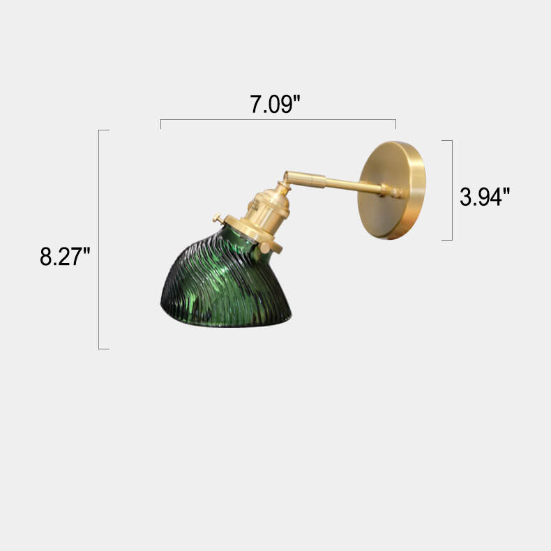 Emerlux Verdant Wandlampe | Vintage Design mit Smaragdgrünem Glas & Messingarm | Hochwertige Beleuchtung