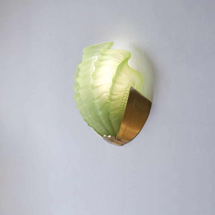 Lumova Muschel-Wandleuchte | Art Déco Design | Glas & Messing | Schlafzimmerbeleuchtung