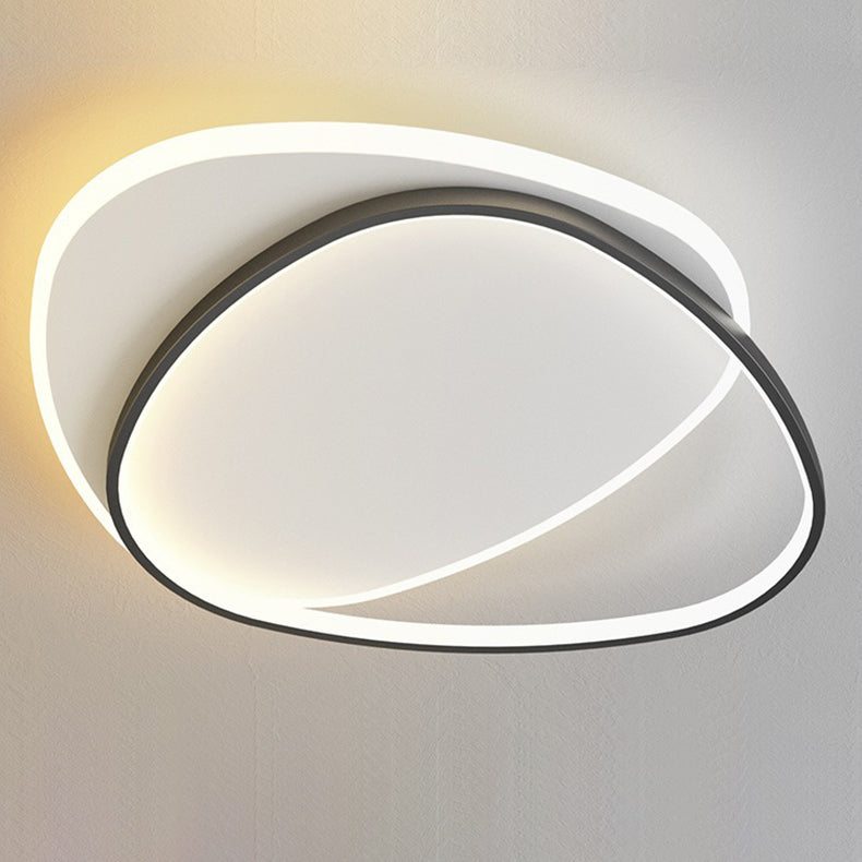 TriLume Minimalistische LED Deckenleuchte | Dreieck-Oval Design | Acryl & Eisen | Warm-/Weißlicht | Wohnzimmerbeleuchtung