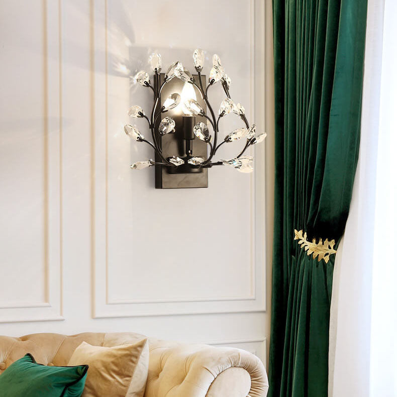 Luminis Wandleuchte | Luxus-Kristall-Design | Blattmotiv | 1-flammig & Modern