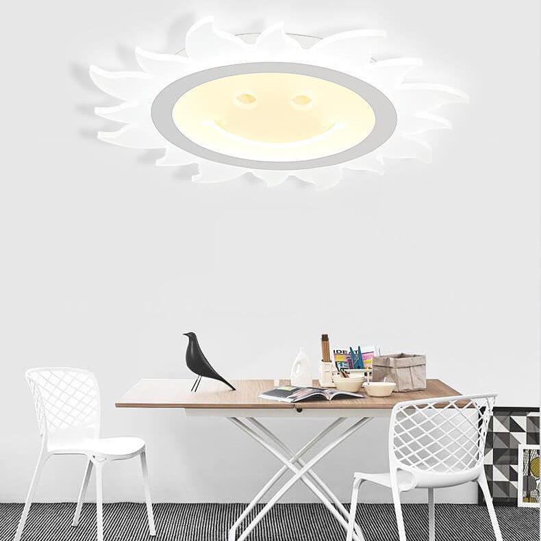 SunnyGlow Smiley LED Deckenleuchte | Cartoon Design | Warm- & Weißlicht | Dimmbar | Kinderzimmer