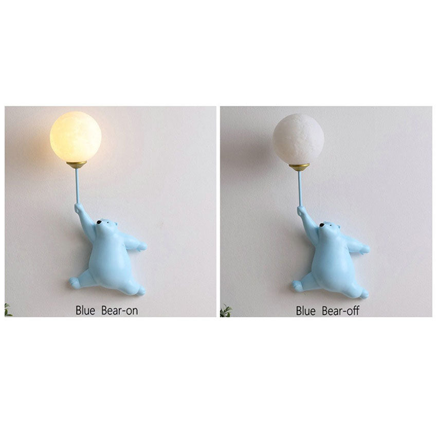 Bearlume Kreative Wandlampe | Bärendesign aus Glas & Eisen | Stimmungsvolle Beleuchtung | Moderne Wanddekoration