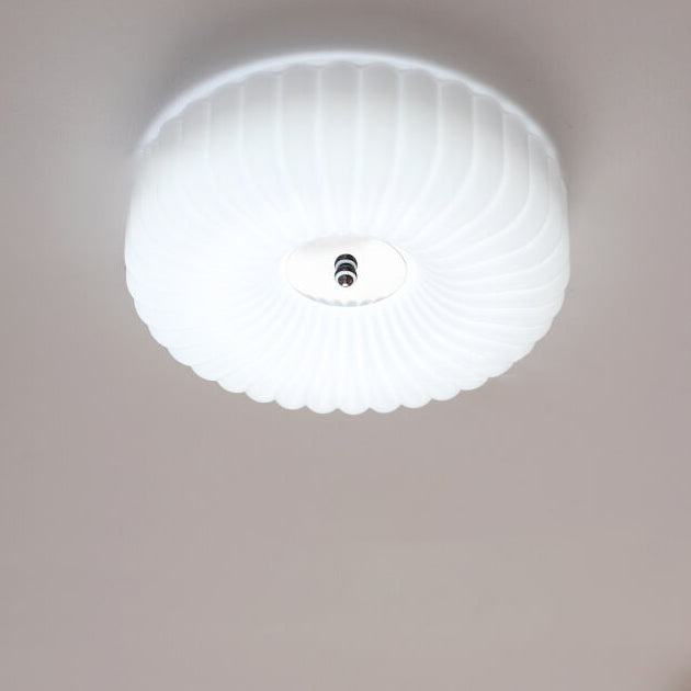 LuxeGleam Französisches Design LED-Deckenleuchte | Rund | Cremefarben | Texturiertes Glas | Elegantes Stimmungslicht