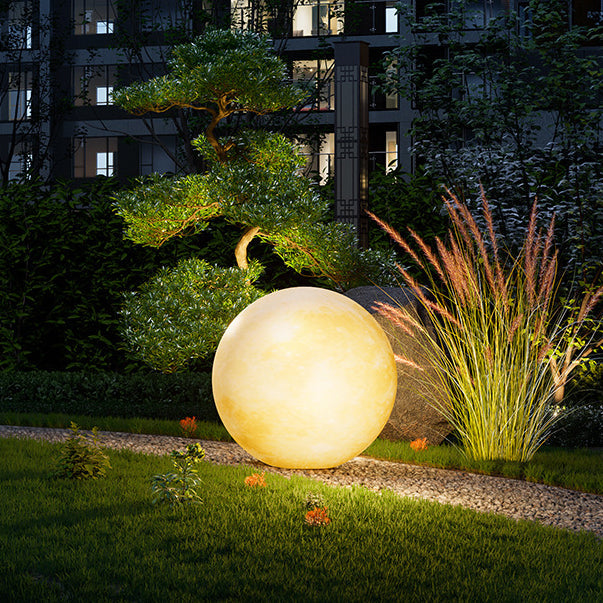 SolenGlow Nordic Solar LED Pendelleuchte | Wasserdicht | Runde Mondform | Außenbeleuchtung für Terrasse und Garten