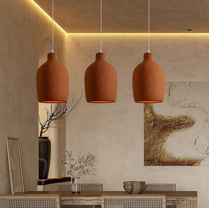 ArcheVase Minimalistische Pendelleuchte | Handgefertigte Textur | Japanisches Design | 1-Licht Hängeleuchte