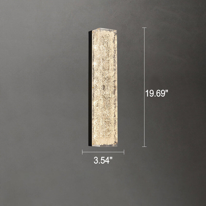 BrassaLume Aura LED Wandleuchte | Messing & Klarharz | Luxuriöse Rechteckige Wandlampe | Energieeffizient