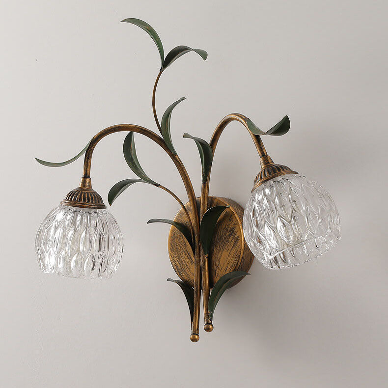 FioroGlass Kunstvolle Glasblüten Wandleuchte | Minimalistisches Design | 1/2 Lichter | Dekoration für Zuhause