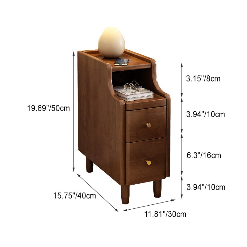 WoodEraBox Minimalistischer Nachttisch | Massivholz | 2 Schubladen | Modernes Design | Perfekt für Schlafzimmer