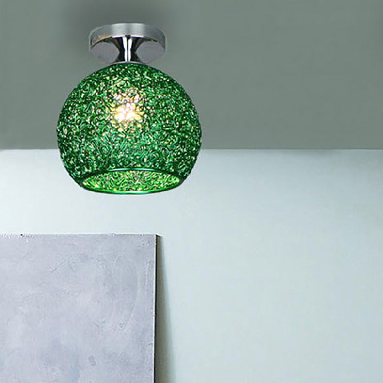 WeaveSphere Deckenleuchte | Skandinavisches Design | Geflochtene Kugel | 1-Licht | Perfekt für Flure und Wohnräume