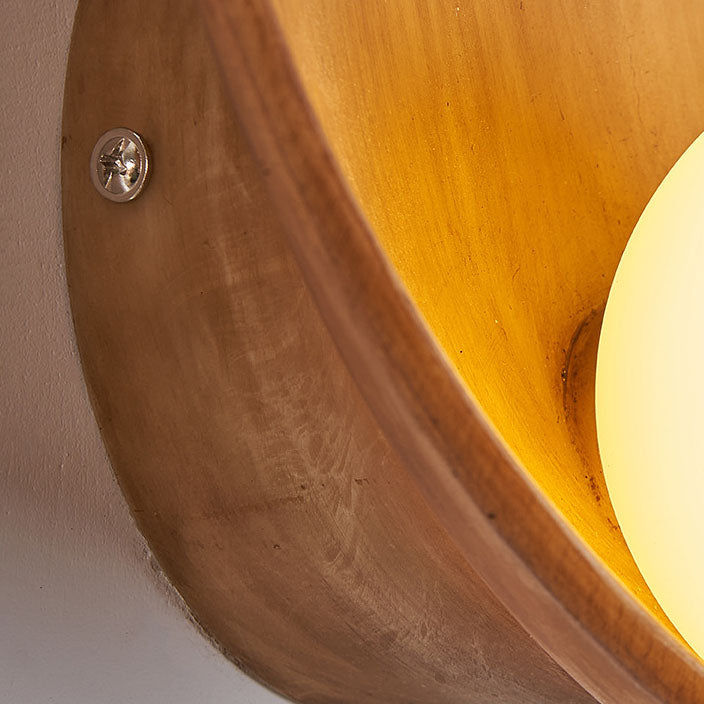 LumoSculpt Moderne Minimalistische Wandlampe | Runde Eisen & Harz | 1-Lichthalter | Wanddeko für Zuhause