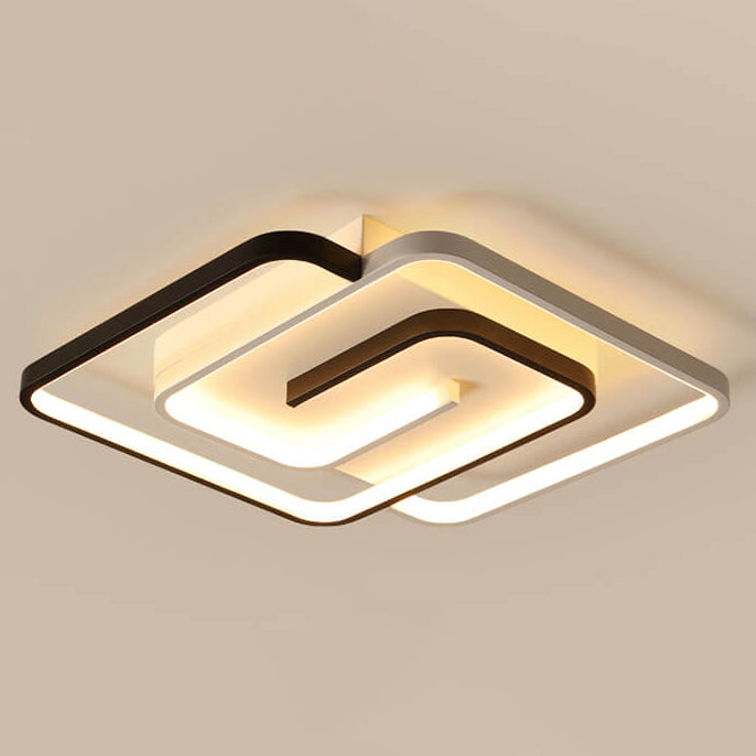 LumeoSquare LED Deckenleuchte | Modernes Aluminium Design | Semi-Flush Mount | Dimmbar | Quadratische Form