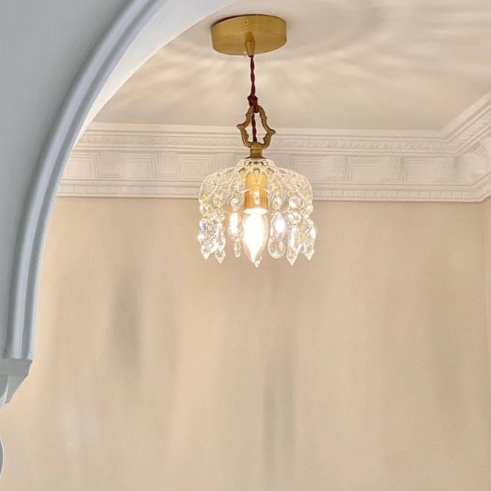 Novelette Pendelleuchte | Art Deco Design | Messing & Kristall | Stilvolle Beleuchtung für Wohnzimmer