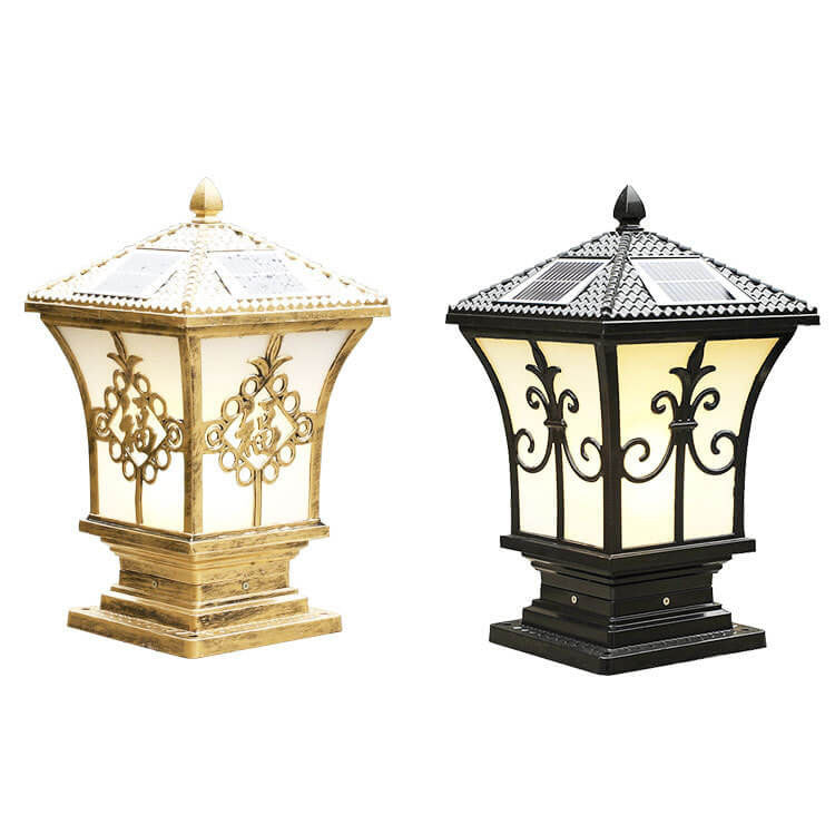 SolarLum Vintage LED Säulenleuchte | Wetterfest | Solar- und Strombetrieb | Dekorative Außenbeleuchtung