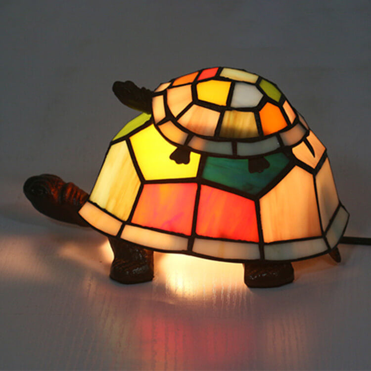 TurtleGlow Tiffany-Stil Schildkrötenlampe | Handgefertigte Glas-Tischleuchte | Stimmungslicht | Nachtlicht | Dekoratives Wohnaccessoire