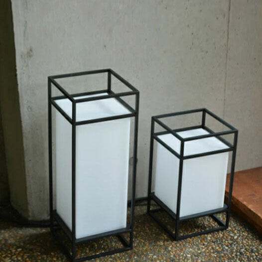 Zenoria Stehlampe | Japanisches Tatami-Design | Rechteckig | Stoff & Eisen | LED Bodenlampe