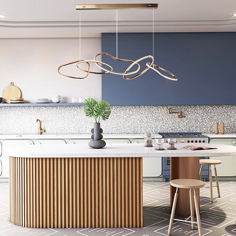 LuxeHalo Nordic LED Kronleuchter | Edelstahl Rund | Dimmbar | Esszimmer & Wohnräume