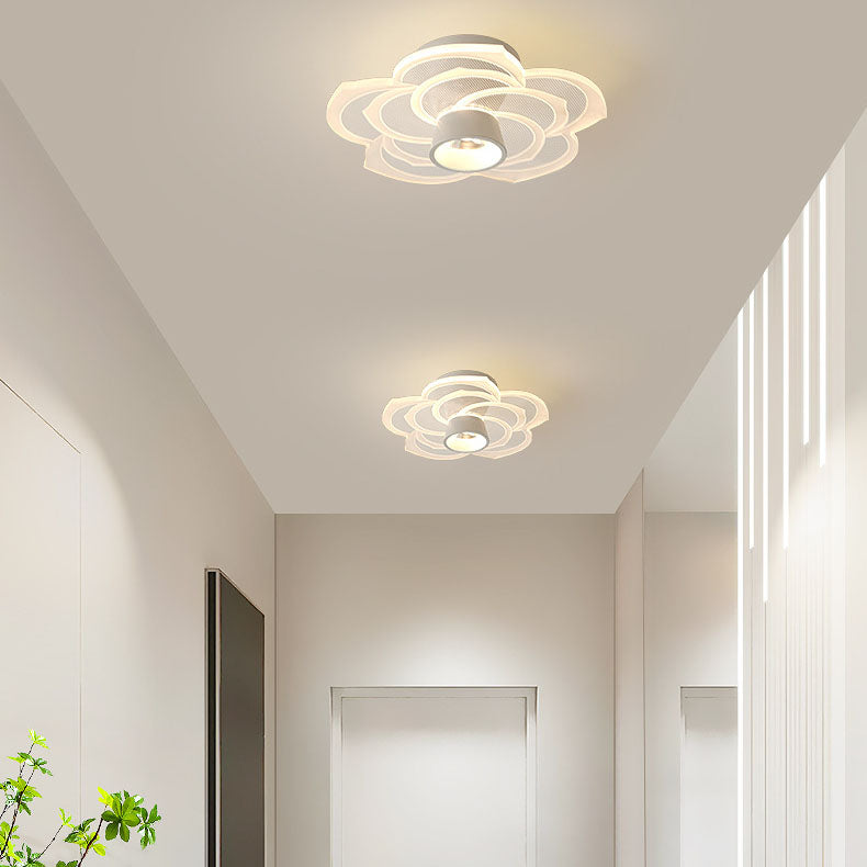 Bloomora Minimalistische LED-Deckenleuchte | Rosendesign | Runde Acryl-Lampe | Stimmungslicht für Wohnzimmer