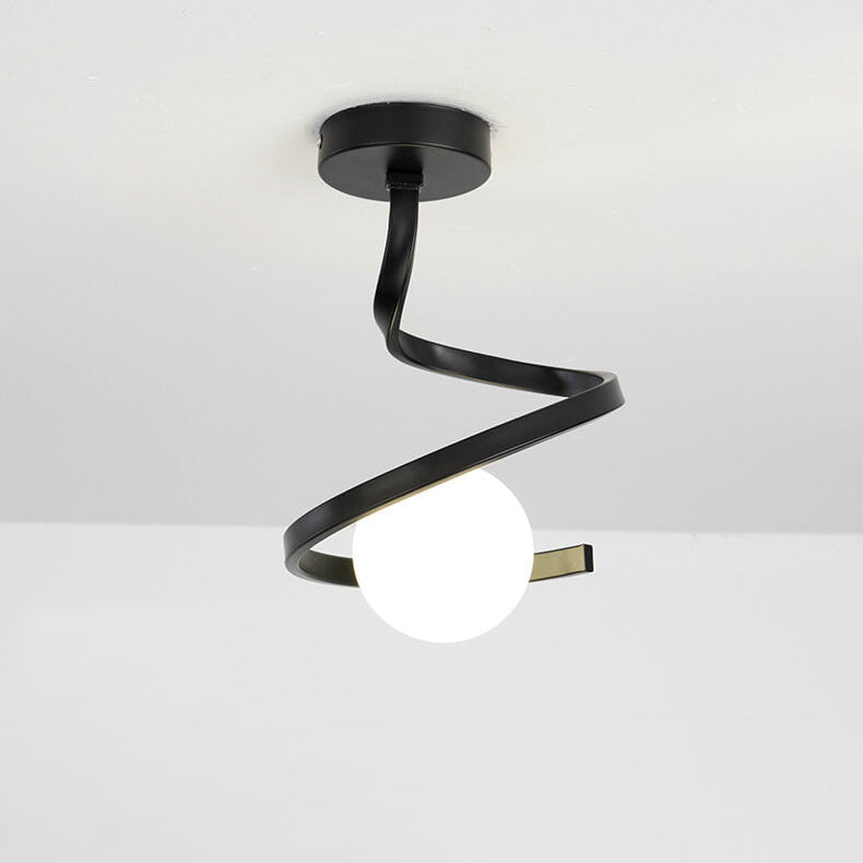 Astranova Curve LED Deckenleuchte | Modernes Design | Glas-Orb | Platzsparend | Dekorativ