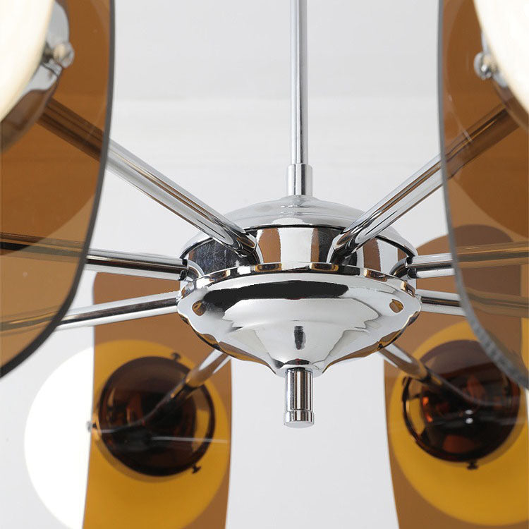 LumiOrion Acryl-Kronleuchter | 3/5/6/8 Lichter | Mid-Century Design für Wohnzimmer & Essbereich