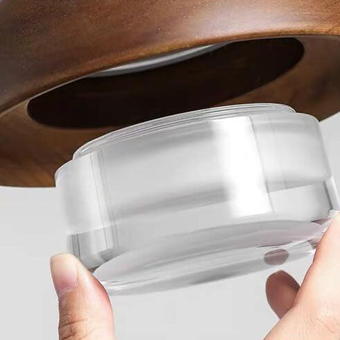 LumoDome Nordic Design Holz-Glas Pendelleuchte | Minimalistisch | LED Beleuchtung | Dekorative Hängeleuchte