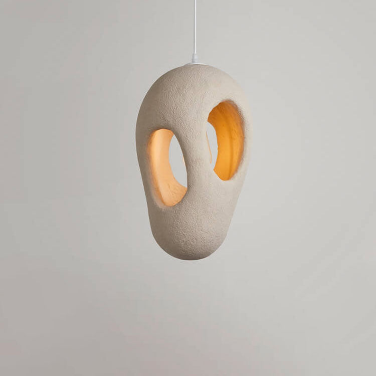 Resinoid Wabi-Sabi Pendelleuchte | Geometrisches Kreisdesign | Japanischer Stil | Einzigartige Beleuchtung