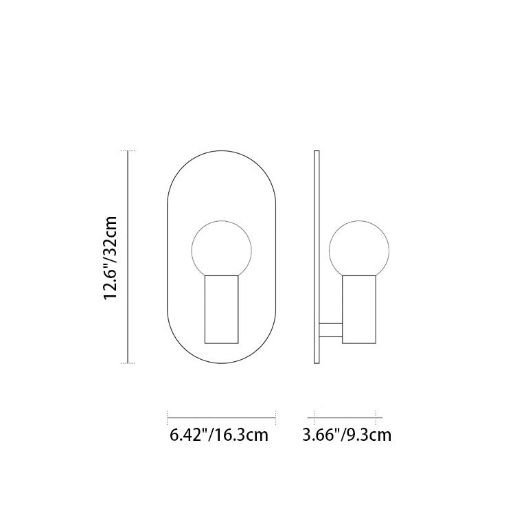 Brassova Wandleuchte | Nordic Design | Messing Oval Ball | 1-flammige Beleuchtung für Schlafzimmer