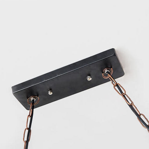 RustiLume Industrial Kronleuchter | Vintage Holz & Metall | 2-Licht Inselleuchte