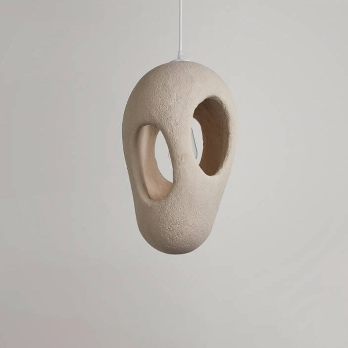 Resinoid Wabi-Sabi Pendelleuchte | Geometrisches Kreisdesign | Japanischer Stil | Einzigartige Beleuchtung