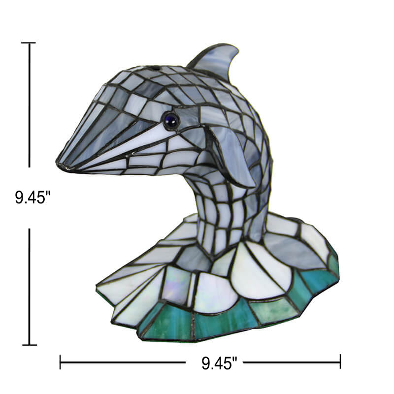 GlasVivo Tiermotive Tischlampe | Buntglas | Kreative Tiffany Deko | LED 1-Flammig