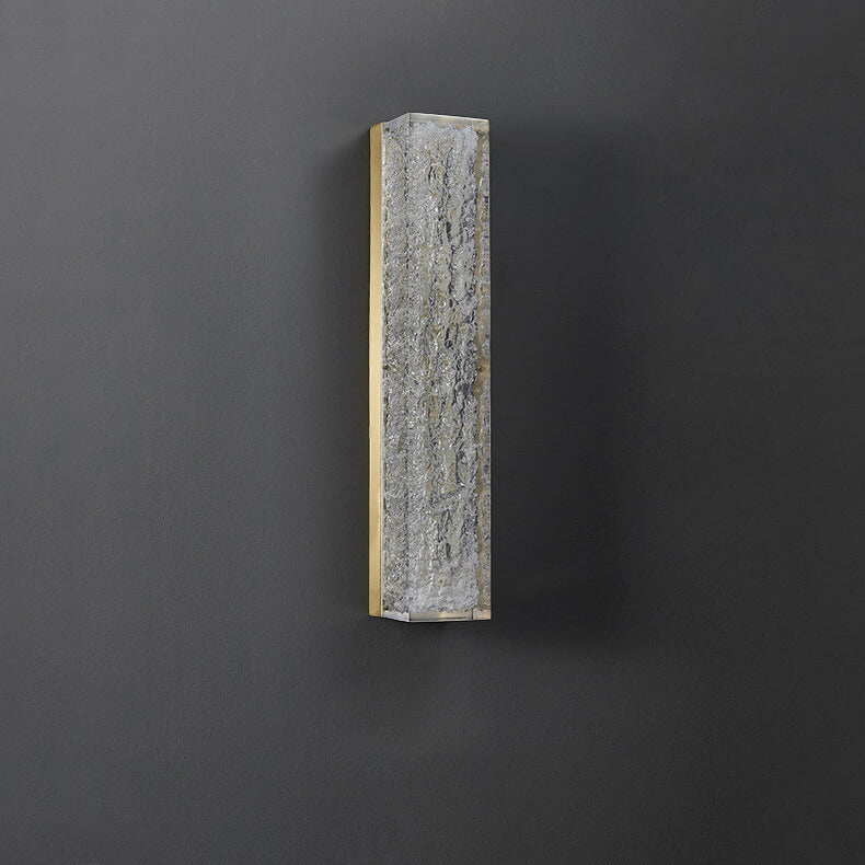 BrassaLume Aura LED Wandleuchte | Messing & Klarharz | Luxuriöse Rechteckige Wandlampe | Energieeffizient