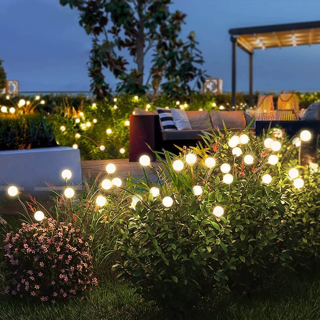 GlowGarden Firefly Solar LED Außenleuchte | Wasserdichte Rasenbeleuchtung | Dekorative Solar Lampe