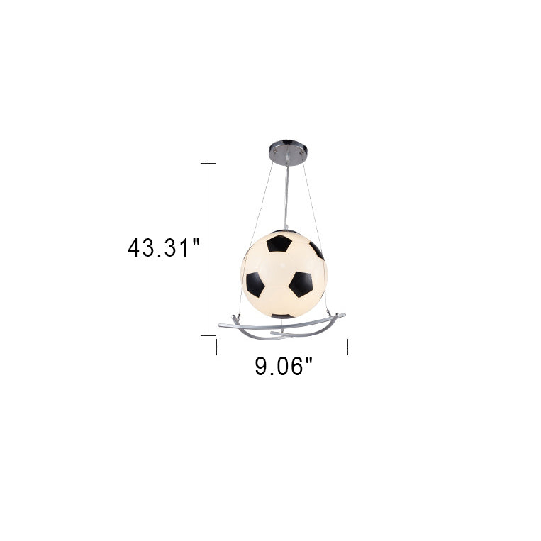 GoalLight Fußball Kinderzimmer Pendelleuchte | Kreatives Design | Glas & Eisen | 1-flammige Hängeleuchte