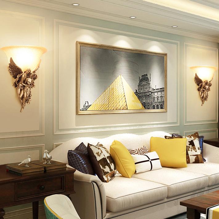 AngeloEmbrace Wandlampe | Retro Engel-Design | Harz-Wandleuchte | 1-Licht Beleuchtung für stilvolle Räume