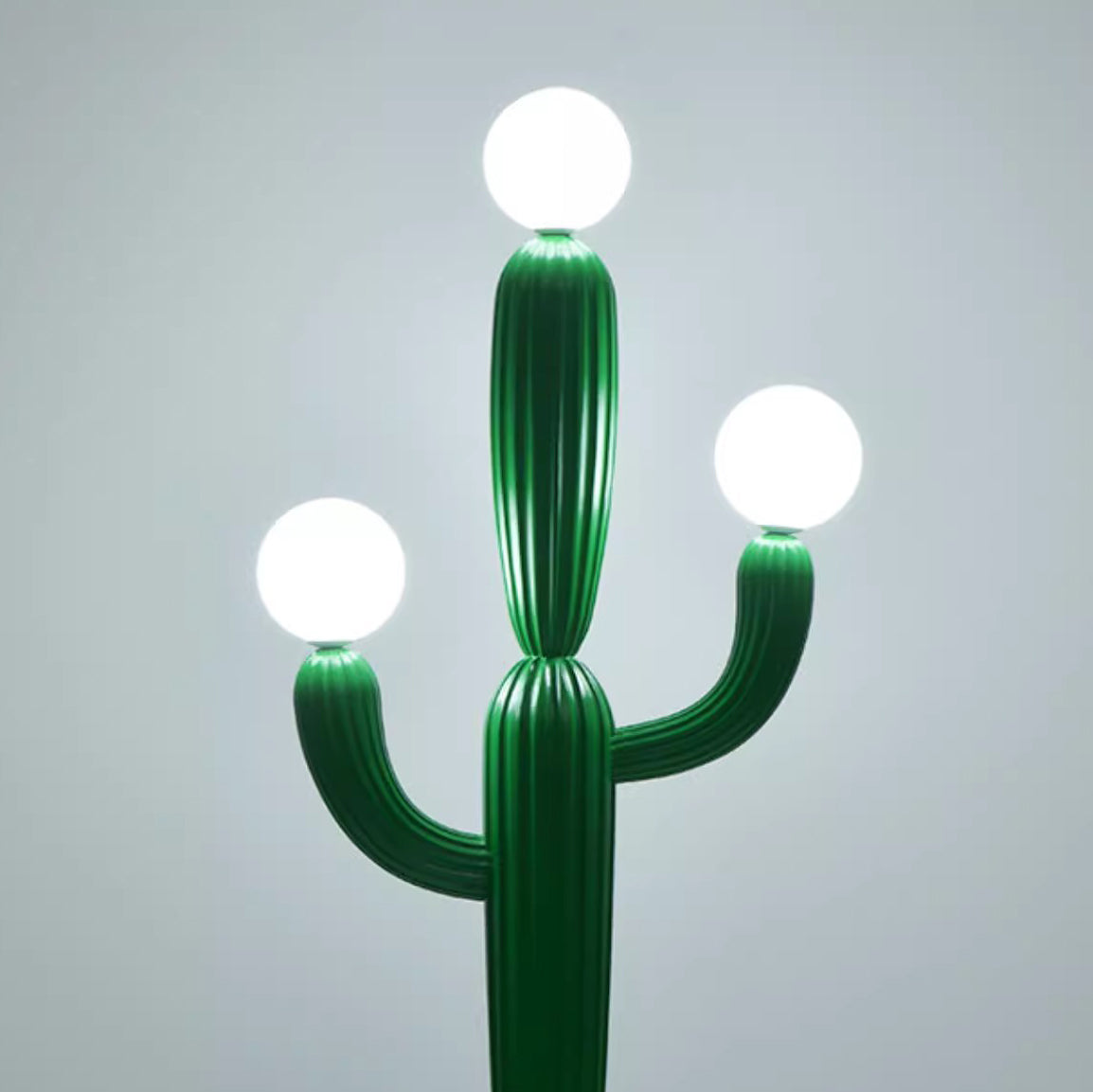CactusGlow Designer Stehlampe | 3-Licht Design | Harz & Glas für Wohnzimmer