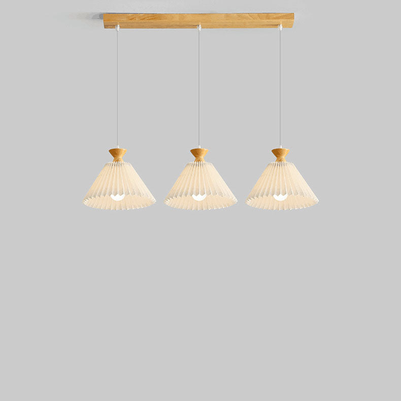 WoodLoom Nordic Pendelleuchte | Faltkegel-Holzdesign | 1/3-flammiger Kronleuchter | Inselbeleuchtung