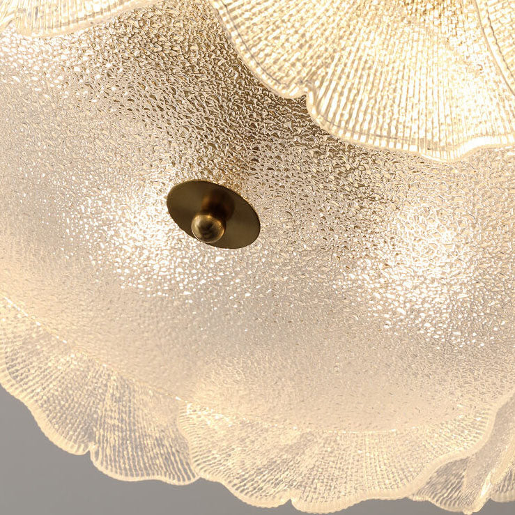 GinkgoLume Französische Deckenleuchte | Ginkgo-Design aus Glas & Metall | 5/8 Flammen | Für Wohnzimmer & Esszimmer