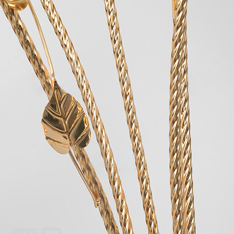 GlowLeaf Design Stehende Bodenleuchte | 5-Licht Lampe | Blatt- und Blumenmotiv | Wohnzimmer Luxusbeleuchtung